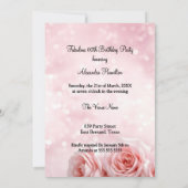 Invitation Fabuleux Anniversaire Glamour Femme Roses roses ro (Dos)