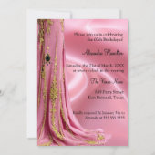 Invitation Fabuleux Anniversaire Lumière Rose talons d'or Cha (Dos)
