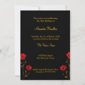 Invitation Fabuleux Anniversaire Lune Plage Black Red Gold (Dos)