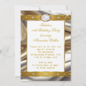 Invitation Fabuleux Anniversaire Photo Diamants Or Argent (Dos)