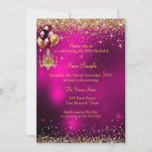 Invitation Fabuleux Anniversaire rose Celebration Star talons (Dos)