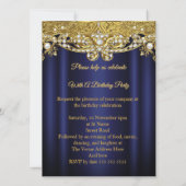 Invitation Fabuleux anniversaire Steel Blue Purple Gold Pearl (Dos)