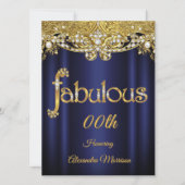 Invitation Fabuleux anniversaire Steel Blue Purple Gold Pearl (Devant)