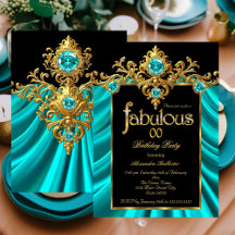 Fabuleux Anniversaire Turquoise Bleu Silk Gold Gem