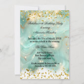 Invitation Fabuleux Anniversaire Turquoise White Gold Woman C (Dos)