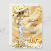 Invitation Fabuleux Anniversaire White Gold Woman Champagne (Devant)