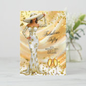 Invitation Fabuleux Anniversaire White Gold Woman Champagne (Debout devant)