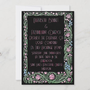 Invitation Fabuleux Art Déco Artiste Style Floral Design