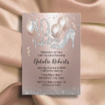 Invitation Fabuleux ballon d'or de 40 Roses haut talon Annive<br><div class="desc">Fabuleux 40 Modern Rose Gold & Silver Girl 40th Birthday Invitations.</div>