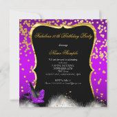 Invitation Fabuleux Champagne 50 Party Purple Magenta Gold (Dos)