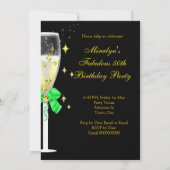Invitation Fabuleux Champagne Parties scintillant Lime Green  (Dos)
