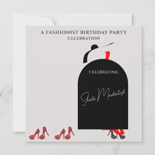 Invitation Fabuleux chaussures rouges de la modeuse Black Gla (Devant)
