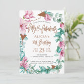 Invitation Fabuleux Cinquante aquarelle florale 50e anniversa (Debout devant)