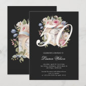 Invitation fabuleux cinquante cadeau anniversaire floral (Devant / Derrière)
