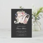 Invitation fabuleux cinquante cadeau anniversaire floral (Debout devant)
