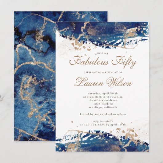 Invitation fabuleux cinquantième anniversaire des vagues d'or (Devant / Derrière)