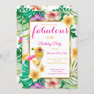 Invitation Fabuleux Cocktail tropical Fête Florale