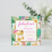 Invitation Fabuleux Cocktails tropicaux Fleurs (Debout devant)