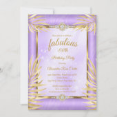 Invitation Fabuleux diamant violet Gold Palms Party (Devant)