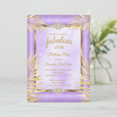 Invitation Fabuleux diamant violet Gold Palms Party (Debout devant)