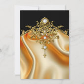 Invitation Fabuleux Elégant 60e Anniversaire Silk Gold Diamon (Dos)