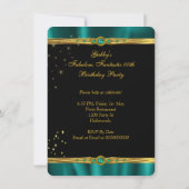 Invitation Fabuleux Emerald Green Gold talons fête d'annivers (Dos)