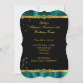 Invitation Fabuleux Emerald Green Gold talons fête d'annivers (Dos)