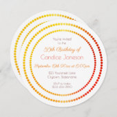 Invitation Fabuleux et 55 blanc orange rouge jaune (Devant / Derrière)