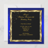 Invitation Fabuleux Fantastic Moderne Royal Blue Black Gold (Dos)