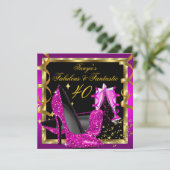 Invitation Fabuleux Fantastique moderne Rose Black Gold (Debout devant)