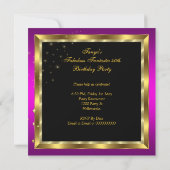 Invitation Fabuleux Fantastique moderne Rose Black Gold (Dos)