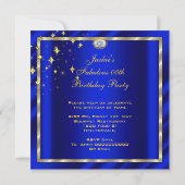 Invitation Fabuleux Fantastique Royal Blue fête d'anniversair (Dos)
