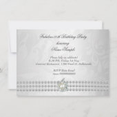 Invitation Fabuleux fête d'anniversaire argent Diamant blanc  (Dos)