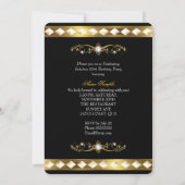 Invitation Fabuleux fête d'anniversaire Pearl Black Gold Phot (Dos)
