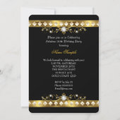 Invitation Fabuleux fête d'anniversaire Pearl Black Gold Phot (Dos)