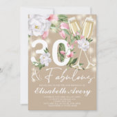 Invitation Fabuleux Floral 30e fête d'anniversaire (Devant)