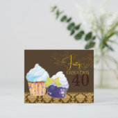 Invitation Fabuleux gâteaux de fête du 40e anniversaire (Debout devant)