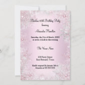 Invitation Fabuleux Glamour d'anniversaire Femme Pink Snowfla (Dos)