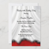 Invitation Fabuleux Glamour d'anniversaire Femme Rouge Noir p (Dos)