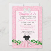 Invitation Fabuleux les années 50 Poodle Jupe Anniversaire In (Devant)