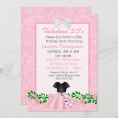 Invitation Fabuleux les années 50 Poodle Jupe Anniversaire In (Devant / Derrière)