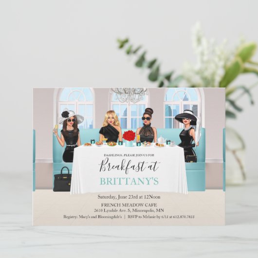 Invitation Fabuleux nuptiale petite robe noire (Debout devant)