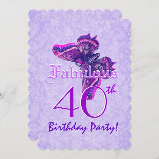 Invitation Fabuleux papillons pourpres A07 (Devant / Derrière)