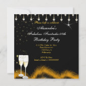 Invitation Fabuleux Parties scintillant Champagne Party Gold  (Dos)
