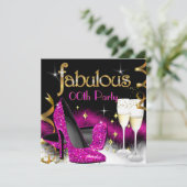 Invitation Fabuleux Parties scintillant Champagne Party Rose  (Debout devant)