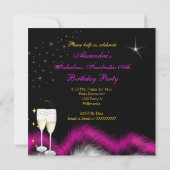 Invitation Fabuleux Parties scintillant Champagne Party Rose  (Dos)