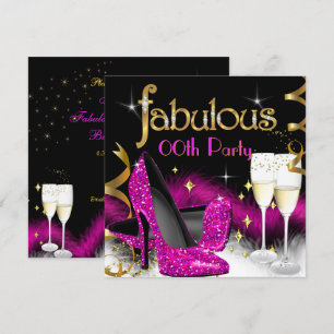 Invitation Fabuleux Parties scintillant Champagne Party Rose 