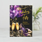 Invitation Fabuleux Parties scintillant Purple Gold talons Ch (Debout devant)