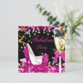 Invitation Fabuleux Parties scintillant rose chaud haut talon (Debout devant)