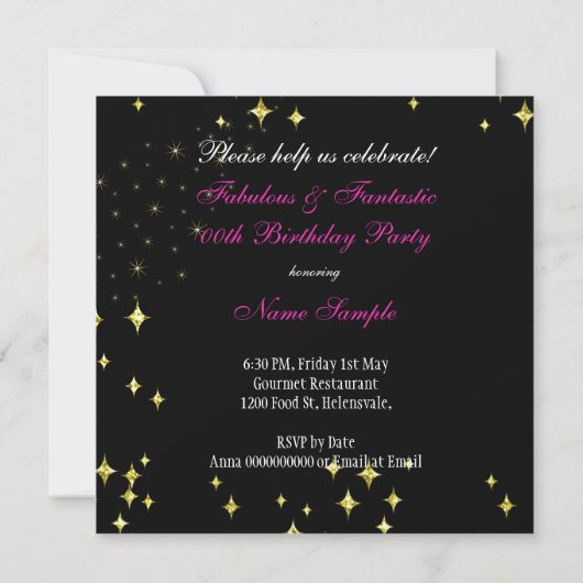 Invitation Fabuleux Parties scintillant rose chaud haut talon (Dos)